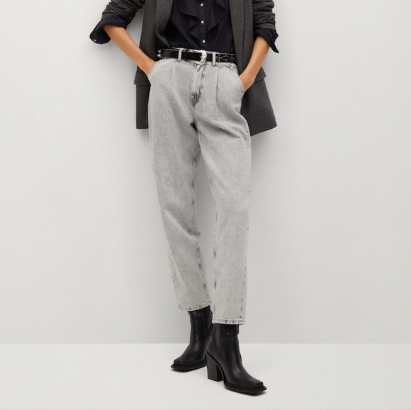 MANGO Black Leather Ankle Boots 8/8.5 - Picture 4 of 6